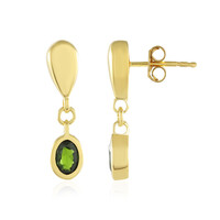 Boucles d'oreilles en argent et Diopside de Russie
