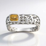 Anello in argento con Zircone Giallo (MONOSONO COLLECTION)