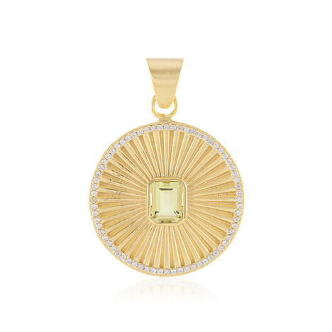 Colgante en latón con Quarzo limón (Juwelo Style)