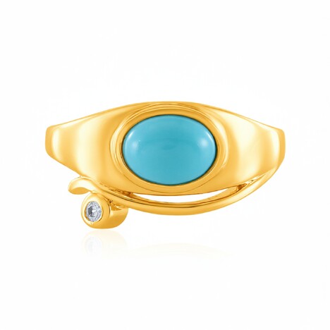 Anillo en plata con Turquesa bella durmiente (de Melo Essence)