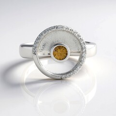 Anello in argento con Zircone Giallo