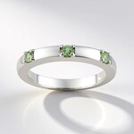 Anello in argento con Zaffiro Verde di Tuléar  (Pallanova)