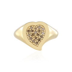 Zilveren ring met I2 Bruine Diamanten
