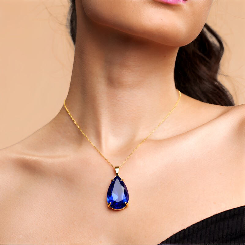 Collar en plata con Cuarzo azul