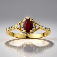 Anello in oro con Rubino Mozambico AAA