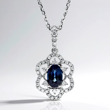 Collier en or et Saphir bleu de Ceylan (CIRARI)