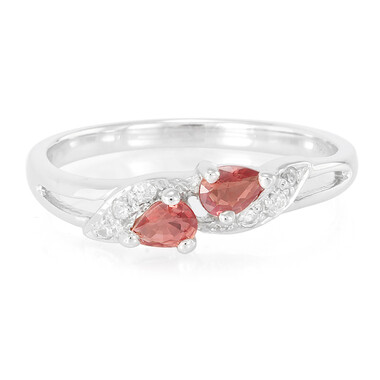 Bague en argent et Rubis rouge du soir