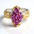 Anello in argento con Granato Magenta (Gems en Vogue)