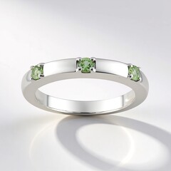 Anello in argento con Zaffiro Verde di Tuléar  (Pallanova)