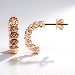 Orecchini in oro con Diamante Rose de France SI1 di Argyle (Annette)