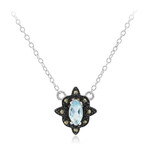 Himmelblauer Topas-Silbercollier