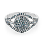 Fancy-Diamant-Silberring