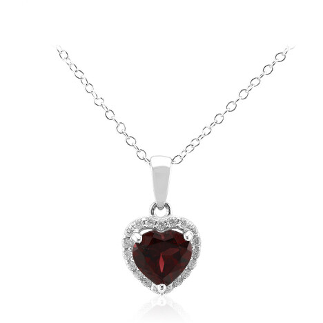 Zilveren halsketting met een rhodliet