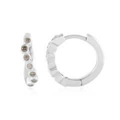 I2 Schokoladen-Brillant-Silberohrringe