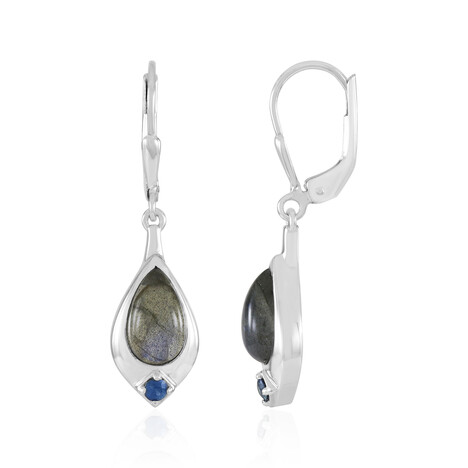 Pendientes en plata con Labradorita azul de Maniry (KM by Juwelo)