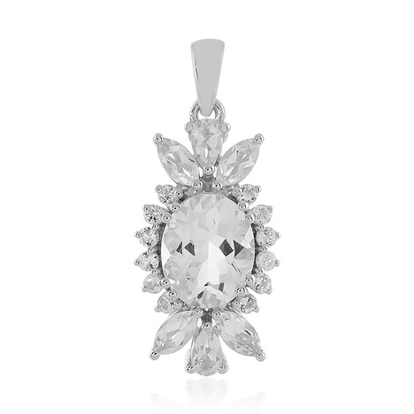 Weißer Quarz-Silberanhänger