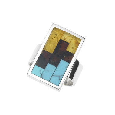 Anello in argento con Gemme miste (dagen)