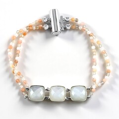 Bracciale in argento con Pietra di Luna Bianca