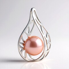 Ciondolo in argento con Perla Ming Rosa (MONOSONO COLLECTION)