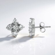 Boucles d'oreilles en argent et Zircon (Adela Silber)