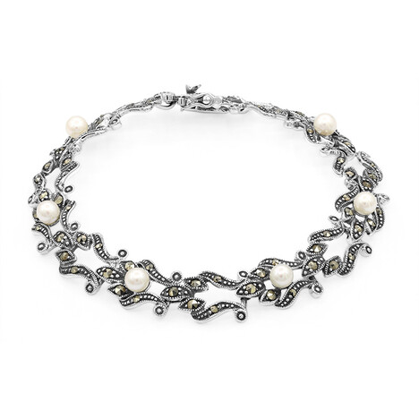 Süßwasserzuchtperlen-Silberarmband