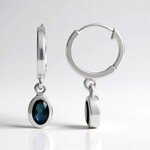 Boucles d'oreilles en argent et Topaze bleu de Londres
