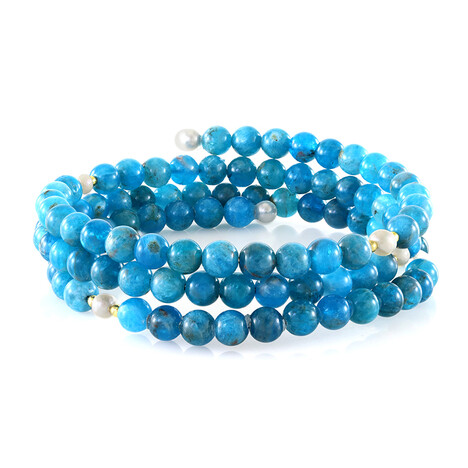 Neon Blue Apatite Steel Bangle (Riya)