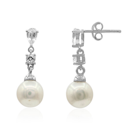 Süßwasserzuchtperlen-Silberohrringe