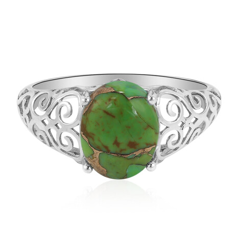 Zilveren ring met een Groene Kingman Mohave Turkoois