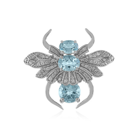 Colgante en plata con Topacio azul cielo