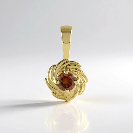 Ciondolo in oro con Diamante Rosso I2