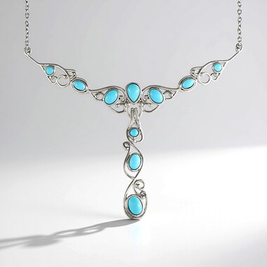 Collar en plata con Turquesa bella durmiente (Faszination Türkis)