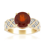 Anillo en oro con Hessonita de Ceilán