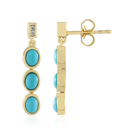 Sleeping Beauty-Türkis-Silberohrringe