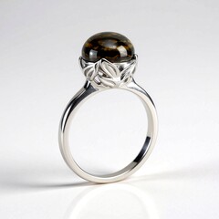 Anello in argento con Legno Fossile (dagen)