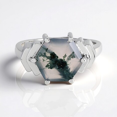 Anello in argento con Agata Muschiata