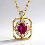 Collana in oro con Rubino Mozambico AAA (CIRARI)