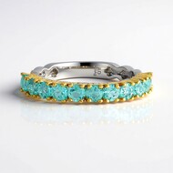 Anillo en plata con Fluorapatita verde (Gems en Vogue)
