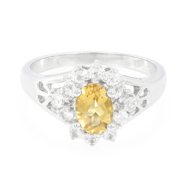 Anello in argento con Quarzo Champagne