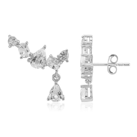 Pendientes en plata con Topacio blanco
