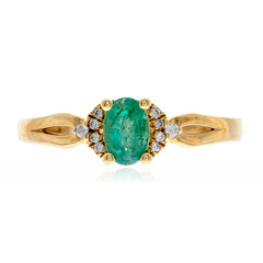 Gouden ring met een AAA Zambia smaragd