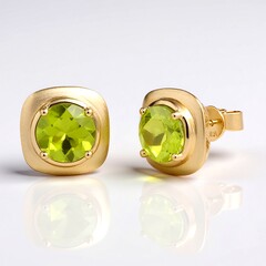 Orecchini in oro con Peridoto Dashihe  (CIRARI)