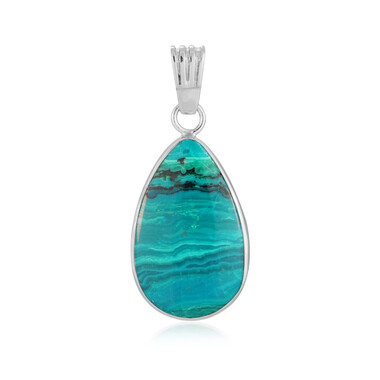 Blauer Atacama-Opal-Silberanhänger