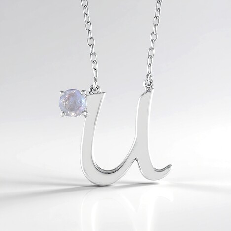 Collana in argento con Pietra di Luna Arcobaleno
