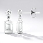 Orecchini in argento con Topazio Bianco