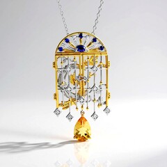 Collana in argento con Citrino (Gems en Vogue)