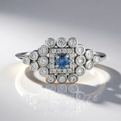 Anello in argento con Zaffiro Ceylon Blu (non riscaldato)
