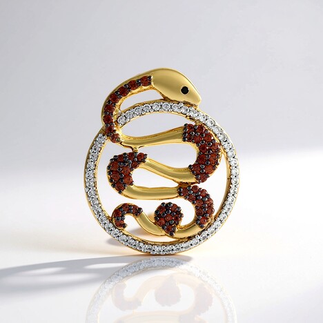 Ciondolo in argento con Zircone Champagne