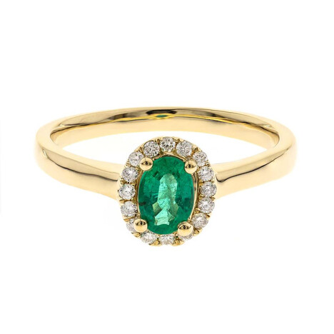 Anillo en oro con Esmeralda de Zambia AAA