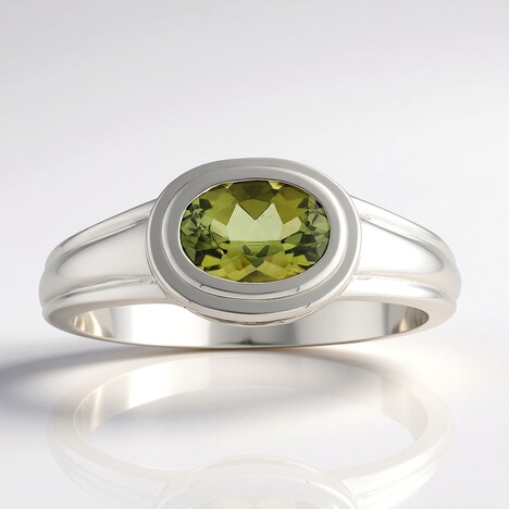 Anello in argento con Tormalina Verde Brasiliana (Pallanova)